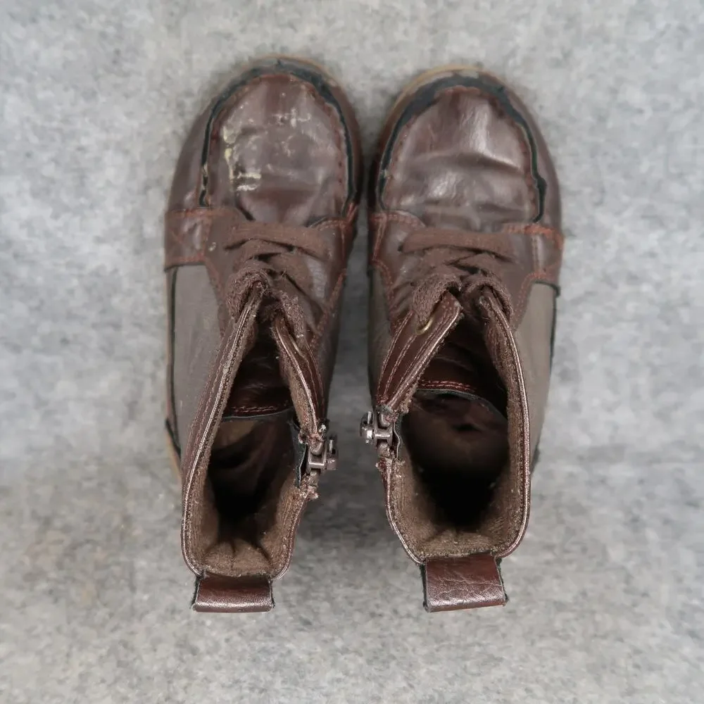The Childrens Place Shoes Kids Toddler 9 Boots Casual Moc Toe Lace Up Side Zip